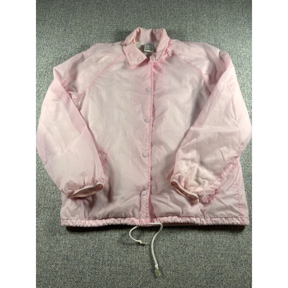 Vintage 70's‎ Sears Pink Lightweight Zip Front Jacket with Drawstring Youth M